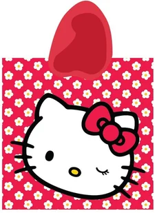 Detexpol, Hello Kitty, Poncho, Czerwony, 60x120 cm - Okrycia kąpielowe dla dzieci - miniaturka - grafika 1