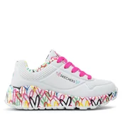 Buty dla dziewczynek - Sneakersy Skechers Lovely Luv 314976L/WMLT Biały - miniaturka - grafika 1