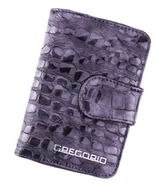 Portfele - Portfel Damski Skóra Naturalna GREGORIO Średni Z Suwakiem Piórnik Lakierowany FS-115 FIOLETOWY RFID 12,5 x 8,5 x 3 [cm] - miniaturka - grafika 1