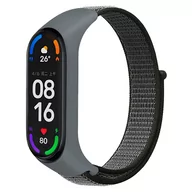 Akcesoria do smartwatchy - Pasek Opaska Nylonowa do Xiaomi Mi Band 3/4/5/6 "Ciemnoszary" - miniaturka - grafika 1