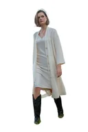 Swetry damskie - ZAPINANY NA GUZIKI KARDIGAN Z KIESZENIAMI 40/42 BEŻOWY - miniaturka - grafika 1