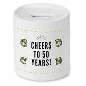 Skarbonki - SKARBONKA PREZENT NA URODZINY 50 50te 50-te z Nadrukiem ze Zdjęciem + Opakowanie na prezent (wzór 02) - miniaturka - grafika 1