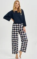 Piżamy damskie - Bawełniana piżama damska granatowa Astrid 3441, Kolor granatowy-kratka, Rozmiar XL, Taro - Primodo.com - miniaturka - grafika 1