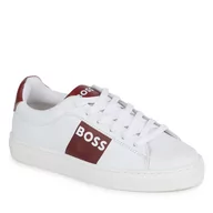 Buty dla chłopców - Sneakersy Boss J50854 M White 10P - miniaturka - grafika 1