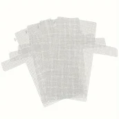 Inne - Zestaw 4 Sztuk Dużych Przezroczystych Plastikowych Arkuszy do Ręcznego Wyrobu Torebek - Wstępnie Wycięte, Jednokolorowe Tkaniny Siatkowe z Haczykami - miniaturka - grafika 1