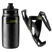 Shakery i bidony sportowe - Zestaw ELITE Koszyk Custom Race Plus + Bidon Fly Tex Maillot Jaune 550ml Czarny - miniaturka - grafika 1