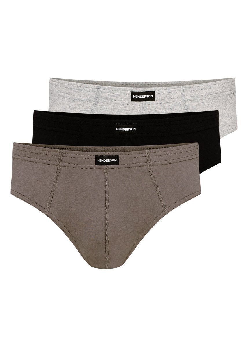 Majtki męskie slipy Classic Henderson 3-pak czarny, grafitowy, popielaty XL