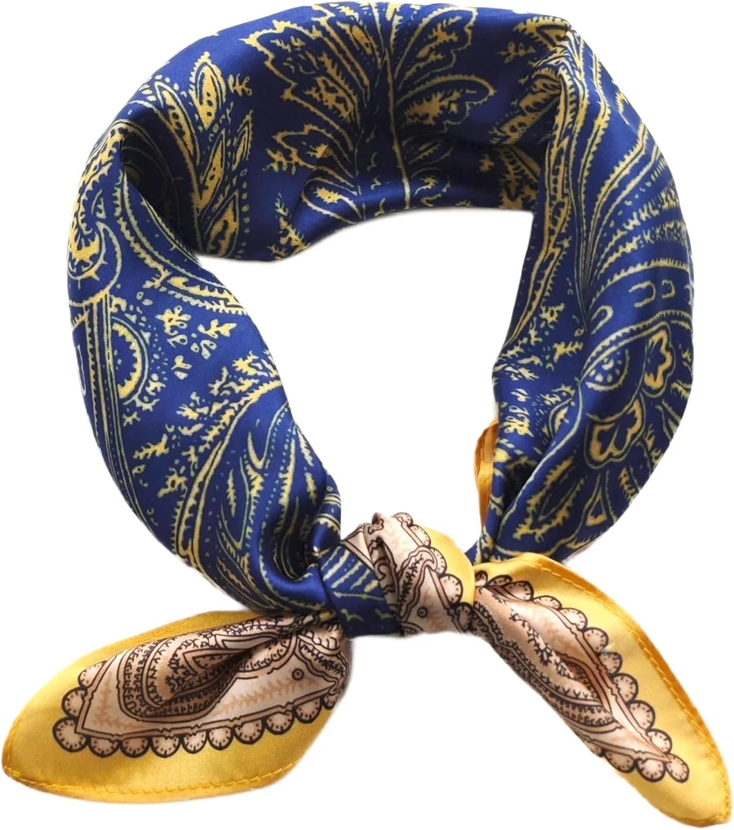 APASZKA KWADRATOWA 53X53 SZALIK POLIESTROWY JEDWAB ARTYSTYCZNY WZÓR MODA