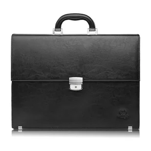 Aktówka męska skórzana do ręki i na ramię elegancka czarna S-43-BL - Teczki i aktówki - miniaturka - grafika 1