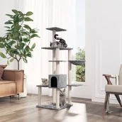 Drapaki dla kotów - Lumarko Drapak dla kota z sizalowymi słupkami, jasnoszary, 142 cm! - miniaturka - grafika 1