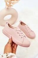 Moda i Uroda OUTLET - Skórzane Trampki Big Star JJ374022 Nude-33 - miniaturka - grafika 1