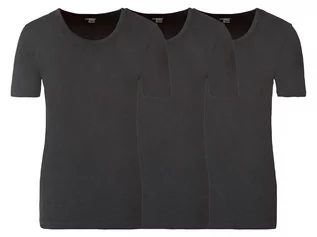 Koszulki męskie - LIVERGY Podkoszulki męskie z bawełny, 3 sztuki (4/S, Czarny, Dekolt okrągły) - grafika 1