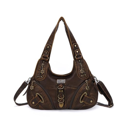 Angelkiss Hobo portfele i torebki dla kobiet, torba na ramię, duża, do codziennego użytku, 801Brown