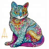 Puzzle - PUZZLE DREWNIANE DLA DOROSŁYCH DUŻE 279 ELEMENTÓW KOT W DREWNIANYM PUDEŁKU - miniaturka - grafika 1