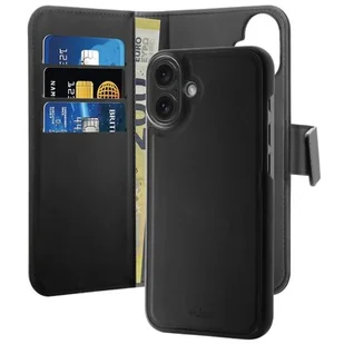 Puro Wallet Detachable MagSafe 2w1 do iPhone 16 Czarny - Etui i futerały do telefonów - miniaturka - grafika 1