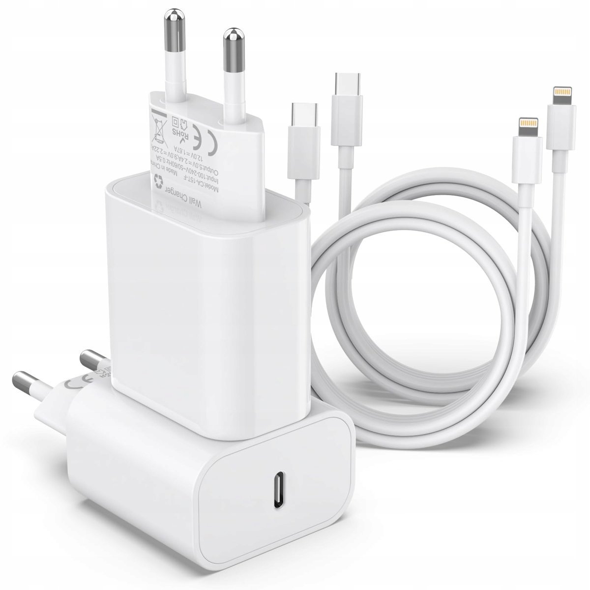 APPLE Certyfikowany Zestaw 3 Szybka Ładowarka 25W USB C Kabel iPhone 2M