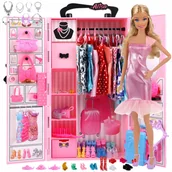 Lalki dla dziewczynek - Szafa dla Lalek Garderoba dla Lalek Domek dla Lalek Akcesoria Lalka - miniaturka - grafika 1