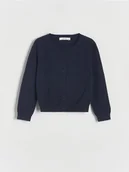 Swetry dla dziewczynek - Reserved - Kardigan na guziki - granatowy - miniaturka - grafika 1