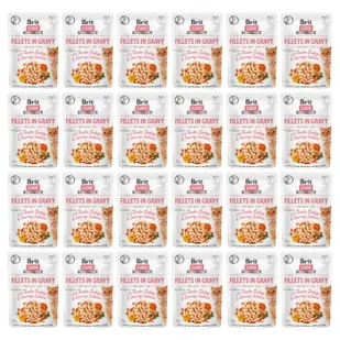 Brit Care Cat Pouches Fillets in Gravy with Tender Turkey & Savory Salmon 24 x 85 g - Mokra karma dla kotów - miniaturka - grafika 1