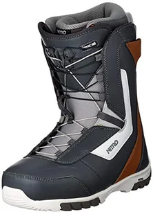 Nitro Snowboards Męskie buty Sentinel TLS '20 All Mountain Freestyle system szybkiego sznurowania, tanio buty snowboardowe, 28.5, NAVY BL-BROWN-WHT - Buty snowboardowe - miniaturka - grafika 1