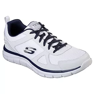 Skechers Męskie trampki Track Scloric, White Leather Mesh Pu Navy Trim, 46 EU - Trampki męskie - miniaturka - grafika 1