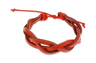 Ognisto Czerwona Skórzana Bransoleta Ona - Bransoletki - miniaturka - grafika 1