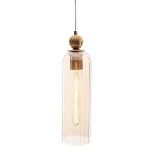 Loftowa lampa wisząca Campanila P0510 Maxlight szkło tuba mosiądz przezroczysty - Lampy sufitowe - miniaturka - grafika 1