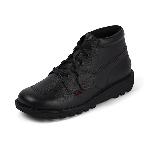 Kickers Męskie skórzane botki Kick Hi Tab, Czarny, 39 EU