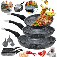 Zestawy garnków i patelni - PRAKTYCZNY ZESTAW PATELNI MARMUROWYCH 20,24,28cm 3SZT GAZ INDUKCJA ZMYWARKA - miniaturka - grafika 1