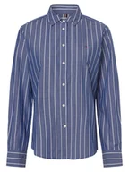 Bluzki damskie - Tommy Hilfiger Bluzka damska Kobiety Bawełna niebieski w paski, 36 - miniaturka - grafika 1