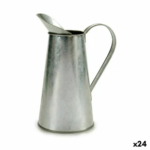 Dzbanek na mleko w kształcie doniczki w kolorze srebrnego cynku 17 x 21,5 x 11,3 cm (24 sztuki) - Dzbanki i imbryki - miniaturka - grafika 1