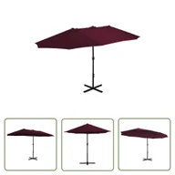 Parasole ogrodowe - The Living Store Parasol ogrodowy na słupku aluminiowym - 460 x 270 cm - bordowy - Parasol - miniaturka - grafika 1