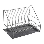 Suszarki do naczyń - Suszarka do naczyń 1-poziomowa 35 cm SMART srebrna z tacką - miniaturka - grafika 1