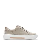 Trampki damskie - Clarks Skórzane sneakersy "Hollyhock Walk" w kolorze szarym - miniaturka - grafika 1