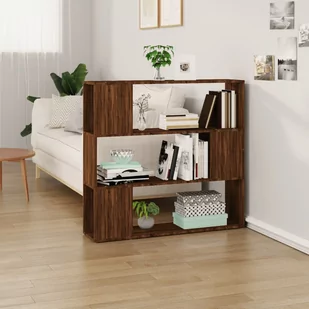 vidaXL Regał na książki/przegroda, brązowy dąb, 100x24x94 cm - Półki do salonu - miniaturka - grafika 1