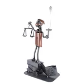 Figurki dekoracyjne - Metalowa figurka Temida. Pomysł na prezent dla prawnika - miniaturka - grafika 1