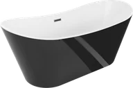Wanny - Mexen Montana wanna wolnostojąca 180 x 90 cm, biała/czarna, przelew gun metal szczotkowany - 52011809075-95 - miniaturka - grafika 1