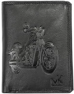 Portfele - Portfel Męski Skórzany MONEY KEPPE Duży Pionowy Bez Zapięcia Dwa Skrzydełka CC5601-4 RFID ,,MOTOCYKL,, CZARNY 13 x 10 x 2 [cm] - miniaturka - grafika 1