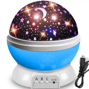 Lampka Nocna Projektor Gwiazd Nieba Obrotowa 2w1 - Projektory dla dzieci - miniaturka - grafika 1