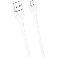 Kable USB - XO Kabel NB200 USB - microUSB 1,0m 2.1A biały - miniaturka - grafika 1