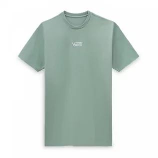 Koszulki sportowe damskie - Damska sukienka shirtowa z krótkim rękawem Vans Center Vee - zielona - VANS - grafika 1