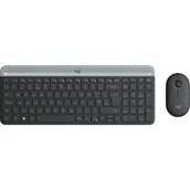 Zestawy myszka + klawiatura - Zestaw bezprzewodowej klawiatury i myszy Logitech MK470 Slim, hiszpański układ QWERTY – czarny - miniaturka - grafika 1