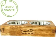 Miski dla psów - Podwójna miska dla psa lub kota 0,9 l w stylowym drewnianym stojaku z logo Dolina Noteci - miniaturka - grafika 1