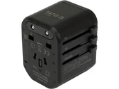 Kostki, złączki, wtyczki - UNIWERSALNY ADAPTER PODRÓŻNY DO PONAD 150 KRAJÓW Z SZYBKĄ ŁADOWARKĄ USB Q.C. 3.0, PD USB-C, 5V/3A - 9V/2A - 12V/1.5A 18W - miniaturka - grafika 1