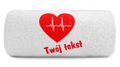 Ręczniki - pat15.net Mały ręcznik serce z pulsem 2 Twój tekst 100x50 958 - miniaturka - grafika 1