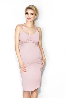 Bielizna ciążowa - Koszula ciążowa na ramiączkach EASY DRESS - pudrowy róż - grafika 1