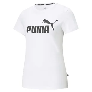 Damska koszulka z logo Essentials PUMA White - Koszulki sportowe damskie - miniaturka - grafika 1