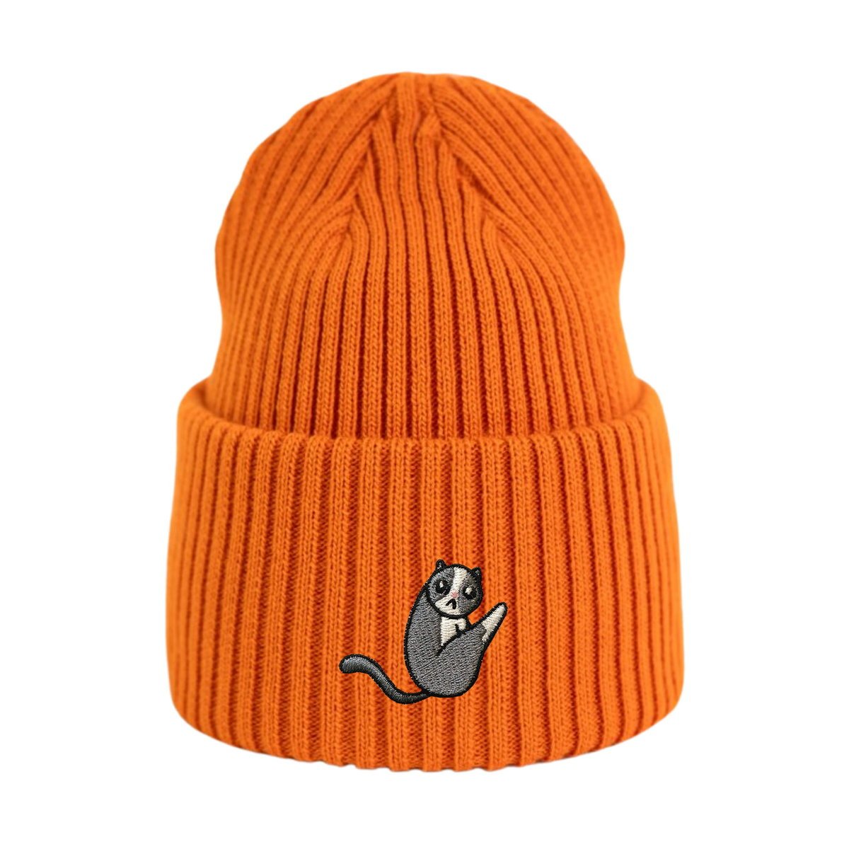 Haftowana czapka beanie - KOTEK W KĄPIELI - pomarańczowy