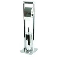 Akcesoria łazienkowe - Stojak łazienkowy chrom 18,5 x 18,5 x 82 cm AWD Interior - miniaturka - grafika 1
