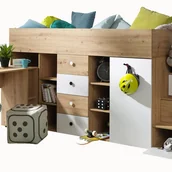 Łóżka dla dzieci i młodzieży - Abiks Łóżko piętrowe Antresola SMART 3 P biały - miniaturka - grafika 1